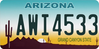 AZ license plate AWI4533