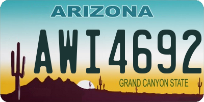 AZ license plate AWI4692