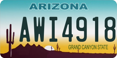AZ license plate AWI4918