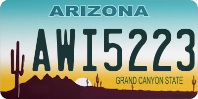 AZ license plate AWI5223