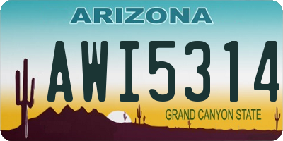 AZ license plate AWI5314
