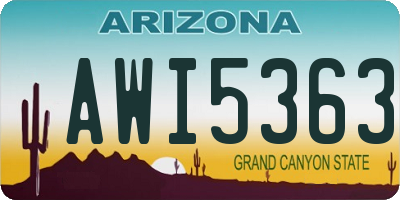 AZ license plate AWI5363