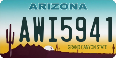 AZ license plate AWI5941