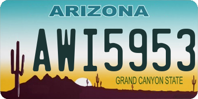 AZ license plate AWI5953