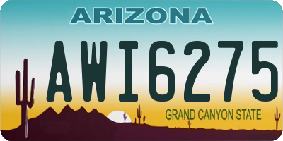 AZ license plate AWI6275