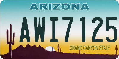 AZ license plate AWI7125