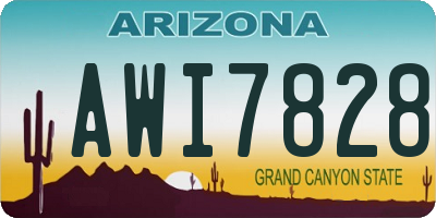 AZ license plate AWI7828