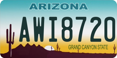 AZ license plate AWI8720