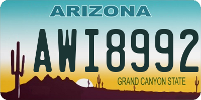 AZ license plate AWI8992