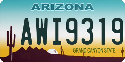 AZ license plate AWI9319