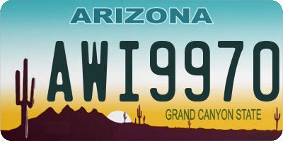 AZ license plate AWI9970