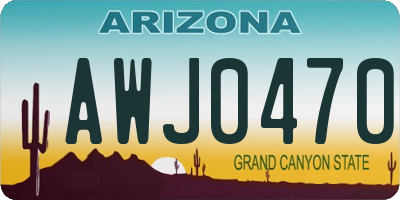 AZ license plate AWJ0470
