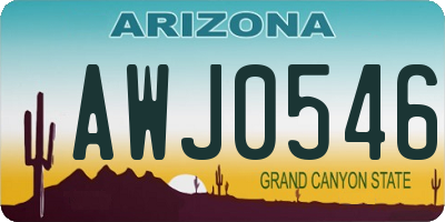 AZ license plate AWJ0546