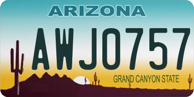 AZ license plate AWJ0757