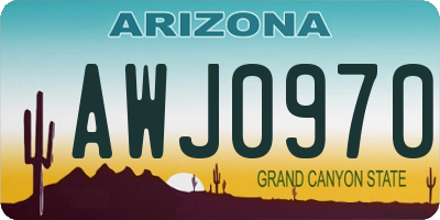AZ license plate AWJ0970