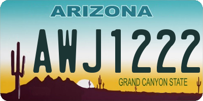 AZ license plate AWJ1222