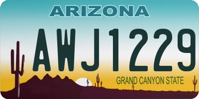 AZ license plate AWJ1229