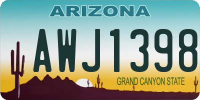 AZ license plate AWJ1398