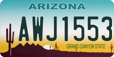 AZ license plate AWJ1553