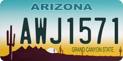 AZ license plate AWJ1571