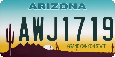 AZ license plate AWJ1719