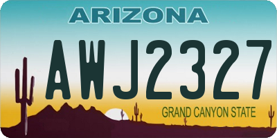 AZ license plate AWJ2327