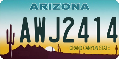 AZ license plate AWJ2414