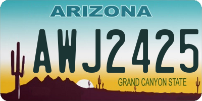 AZ license plate AWJ2425