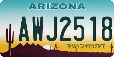 AZ license plate AWJ2518