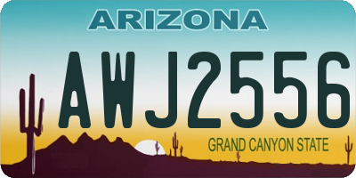AZ license plate AWJ2556