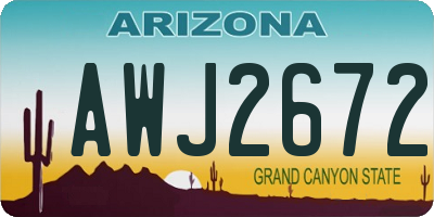 AZ license plate AWJ2672