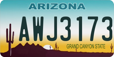 AZ license plate AWJ3173