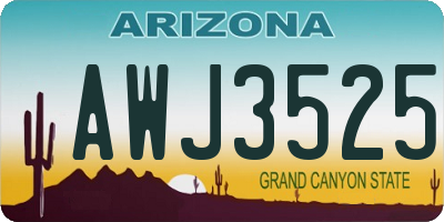 AZ license plate AWJ3525