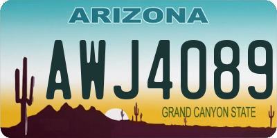 AZ license plate AWJ4089