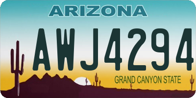 AZ license plate AWJ4294