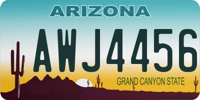 AZ license plate AWJ4456