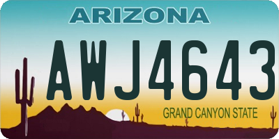 AZ license plate AWJ4643