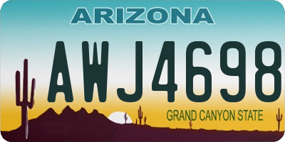 AZ license plate AWJ4698