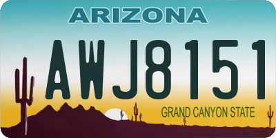 AZ license plate AWJ8151