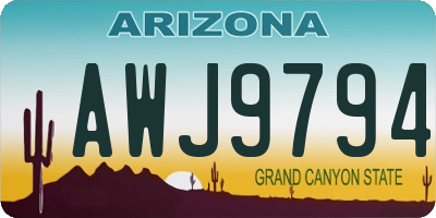 AZ license plate AWJ9794