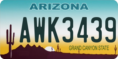 AZ license plate AWK3439