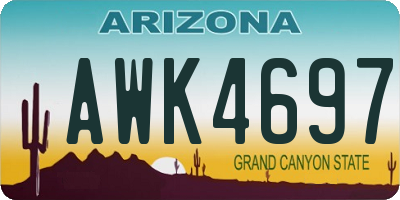 AZ license plate AWK4697