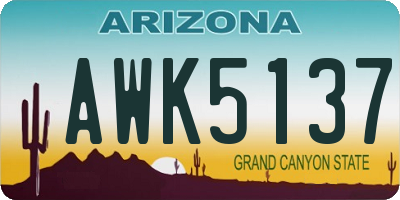AZ license plate AWK5137