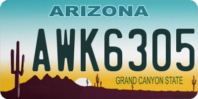 AZ license plate AWK6305
