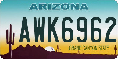 AZ license plate AWK6962