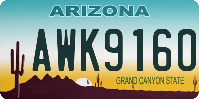 AZ license plate AWK9160