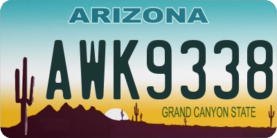 AZ license plate AWK9338