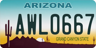 AZ license plate AWL0667