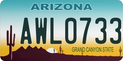 AZ license plate AWL0733