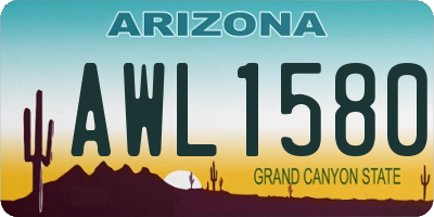AZ license plate AWL1580